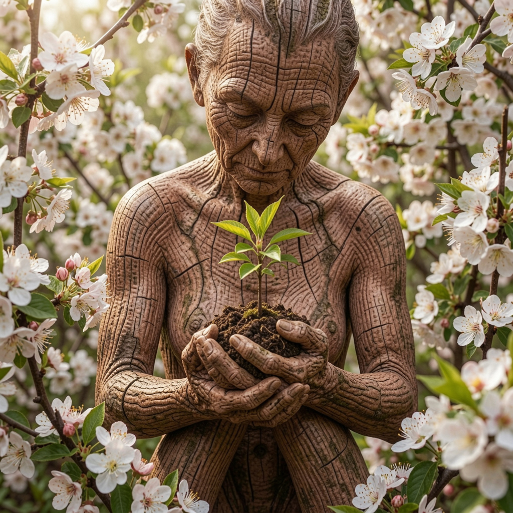 Human body in harmony with nature